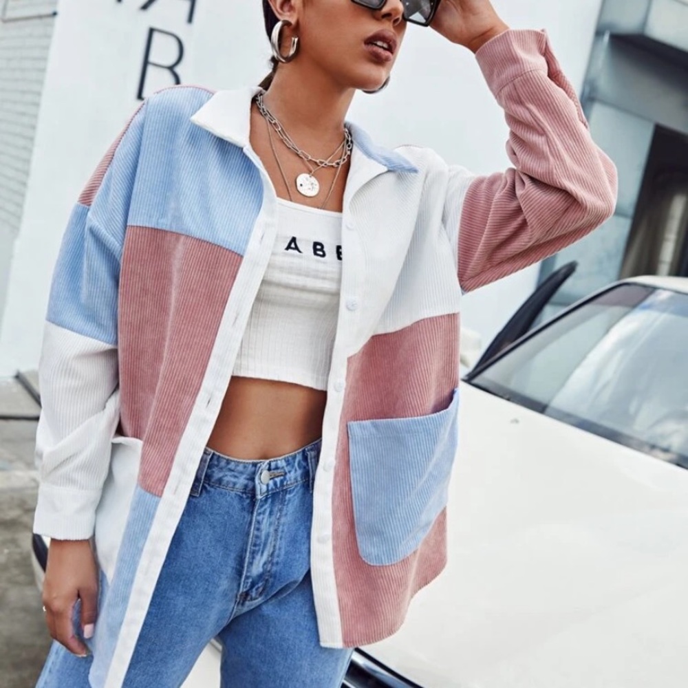 color block  corduroy ltop - Picture 5 of 5